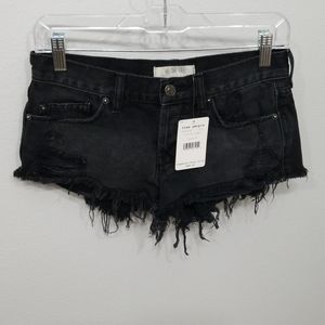 *NWT* F/P WE THE FREE Black Denim Destroyed Shorts